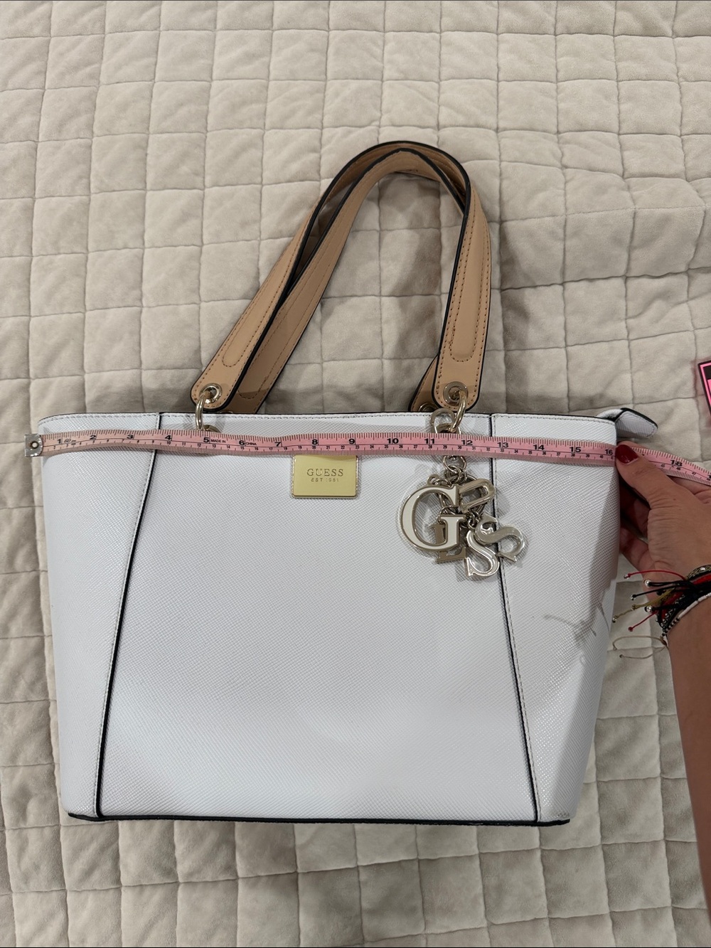 Guess white and Tan Tote Bag - Picture 10 of 11